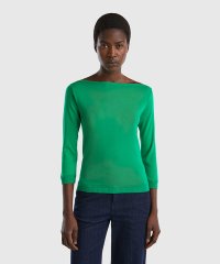 BENETTON (women)/コットン100％無地ボートネック７分袖ニットセーター/505206170