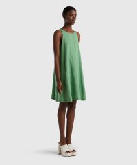 BENETTON (women)/リネン100％ミディ丈クルーネックノースリーブワンピース/505267297