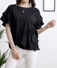 felt maglietta/袖ダブルフリルTシャツ/505277844