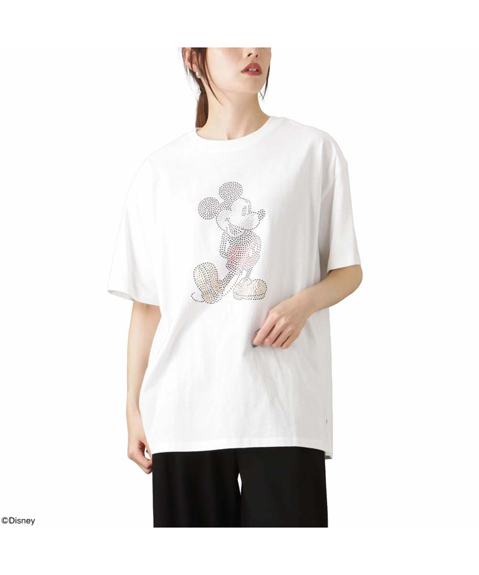 セール】Disney ミッキーマウス / ラインストーンTシャツ 3283－1860