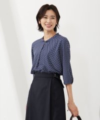 J.PRESS LADIES（LARGE SIZE）/幾何プリント ボウタイ カットソー/505280631