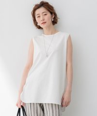NIJYUSANKU（LARGE SIZE）/【新色追加/洗える】コットンベアジャージー ノースリーブ Tシャツ/505280647