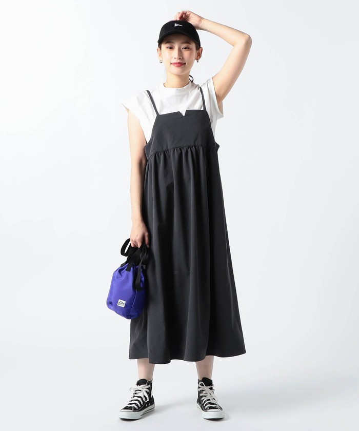 キャミワンピース グラデバイカラー Vオープン 韓国系 g2866 セール 30%OFF】キャミワンピース+インナーセット(505186776