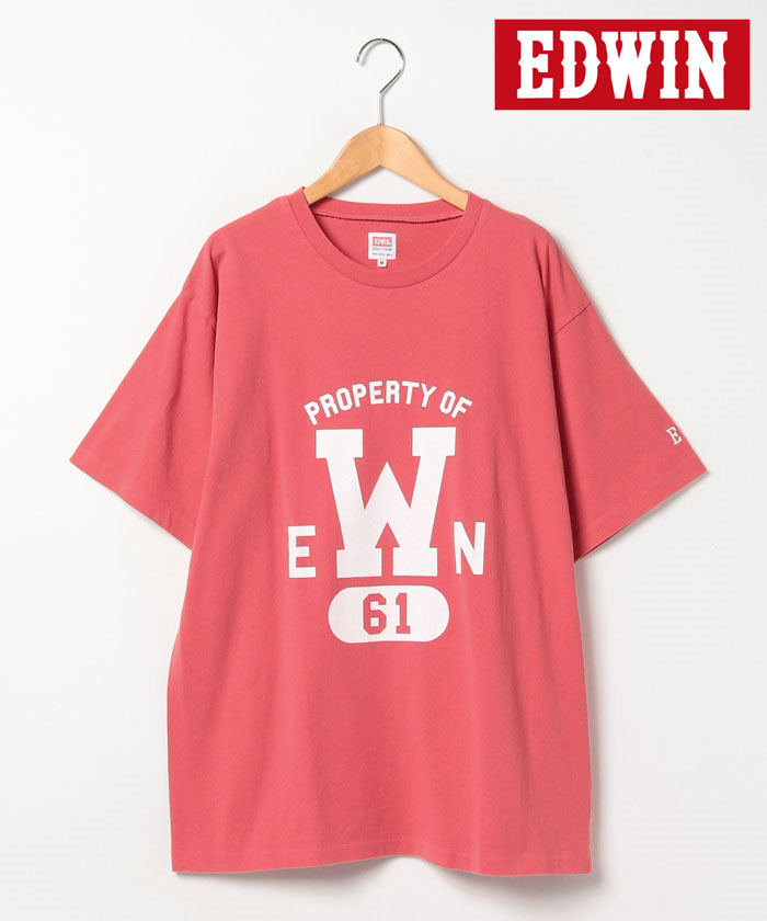 クーポン】【EDWIN/エドウィン】カレッジプリント 半袖Tシャツ/メンズ
