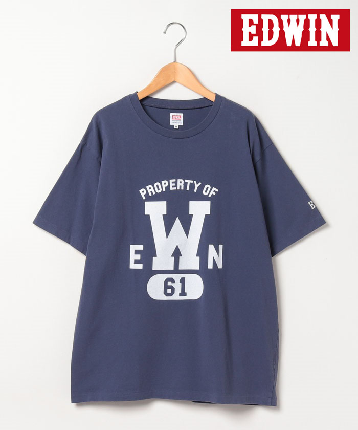 クーポン】【EDWIN/エドウィン】カレッジプリント 半袖Tシャツ/メンズ