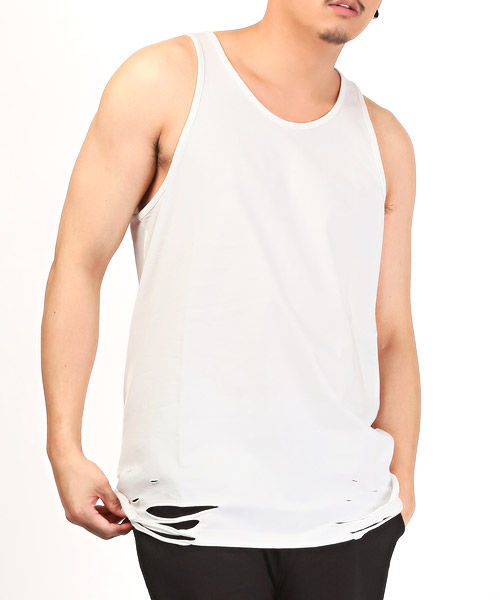 ADRER タンクトップ 3way mesh/cotton combination layered tank