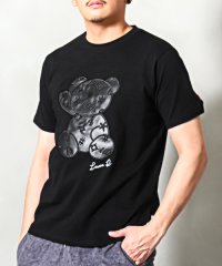 LUXSTYLE/LUXE/R(ラグジュ)PUレザーベアワッペン刺繍半袖Tシャツ/Tシャツ メンズ レディース 半袖 ロゴ ワッペン 春夏/505280136