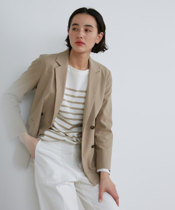 セール 70%OFF】イネド INED 《リネンブレンド》ダブルブレスト