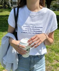and　Me.../アンドミー andme ロゴ刺繍 フレンチスリーブ Tシャツ/505281864