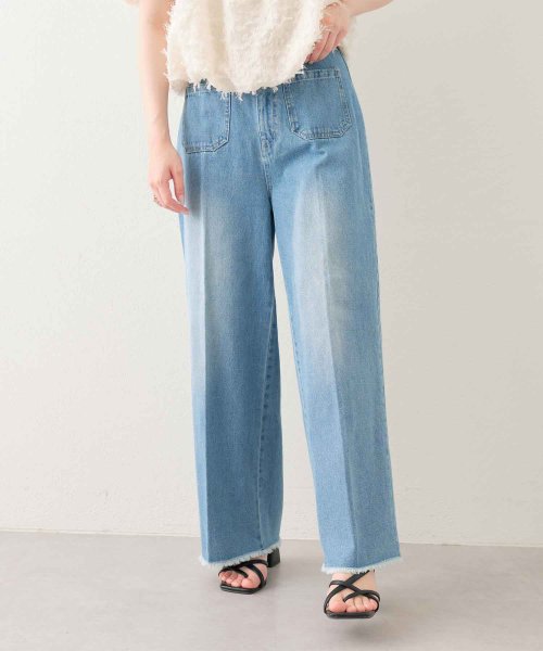 セール】デニムセンタープレスワイドパンツ(505276480) | オリーブデオリーブ(OLIVE des OLIVE) - d fashion