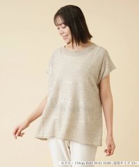 Leilian PLUS HOUSE/スパンコールフレンチスリーブニット【BIANCA LANCIA】/505237283