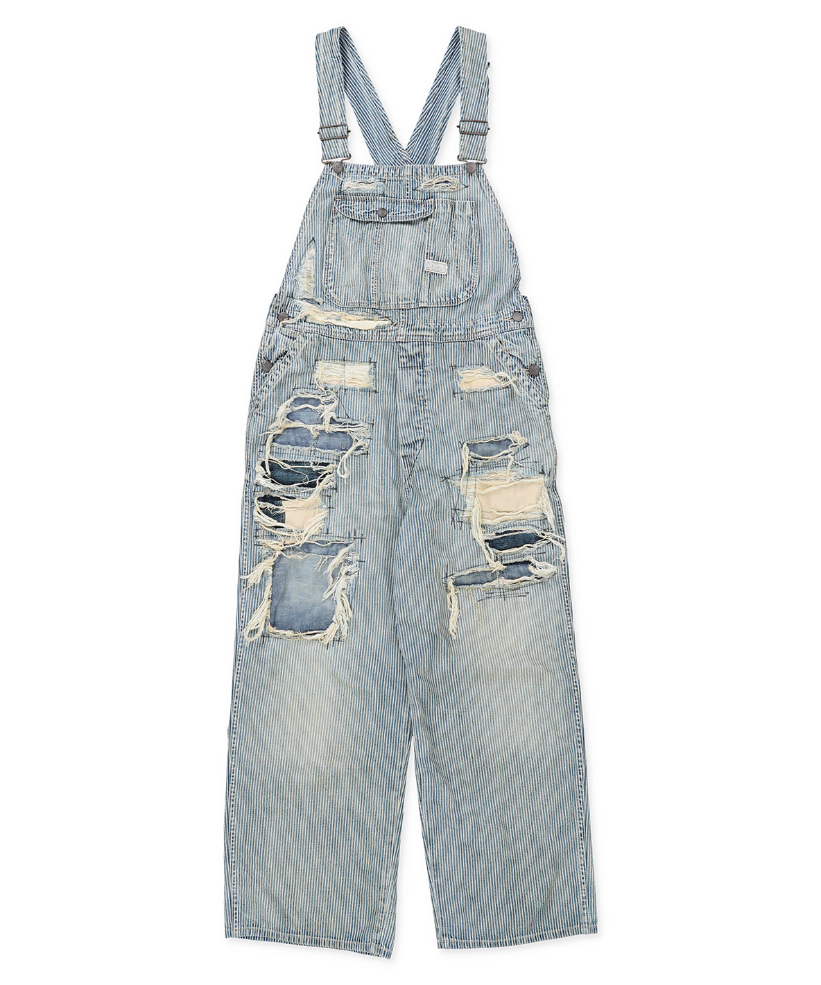 セール】デニムダンガリー DENIM DUNGAREE ヒッコリー リメイク