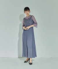 niana/結婚式 ワンピース パーティードレス レース ビスチェ ラメ チュール 花柄 プリーツ ロング丈 袖あり 七分袖 ロングドレス 大きいサイズ 小さいサイズ S /505285127