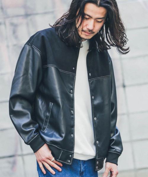 URBAN RESEARCH】アーバンリサーチ フェイクレザージャケット 黒 URBAN RESEARCH】アーバンリサーチ フェイクレザージャケット 黒