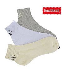 TopIsm/Healthknit ヘルスニット 3足セット スラブ スニーカーソックス アンクルソックス ショートソックス メンズ 靴下 レッグウェア インナー 下着 /504342358