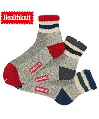 TopIsm/Healthknit ヘルスニット 3足セット ジャガード スラブ ボーダー ライン入り スニーカーソックス クォーターソックス ショートソックス メンズ靴下/504347294