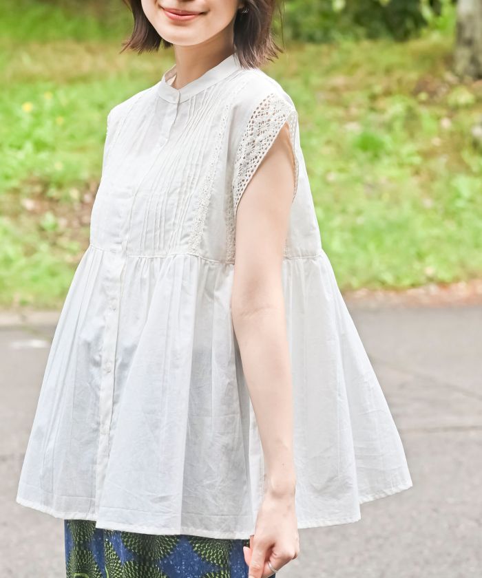 PINKY&DIANNE｜◇リーフ柄レースシャツ | Rakuten Fashion(楽天