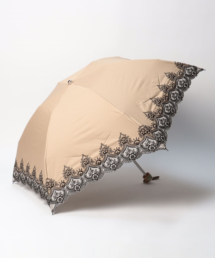 34新品LANVIN collection晴雨兼用折りたたみ日傘オーガンジー大寸 LANVIN COLLECTION（ランバンコレクション）晴雨兼用折りたたみ