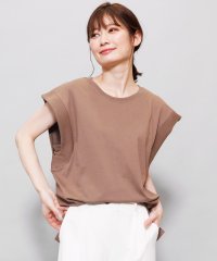 mili an deni/リブ使いパワーショルダーTシャツ クルーネック サイドスリット 無地 M L トップス レディース/505288101