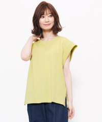 mili an deni/リブ使いパワーショルダーTシャツ クルーネック サイドスリット 無地 M L トップス レディース/505288101