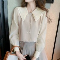 miniministore/ダブル襟 シフォンブラウスレディース長袖/505288736