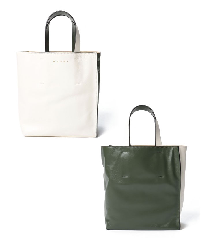 MARNI MUSEO SOFT ミニバッグ ホワイト&ブラック マルニ(MARNI)マルニ MUSEO SOFTミニ ハンドバッグ バッグ