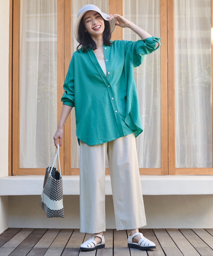 リラックス ワイド ウエストゴム  リラックスパンツ セール 30%OFF】【ウエストゴム/UVケア/接触冷感】清涼