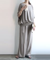and it_/アンドイット and it_ ひんやりタッチワイドプルオーバー×パンツセットアップ(2点set) セットアップ レディース 春夏 半袖 ワイドパンツ 接触冷感 /502364457