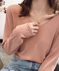 Grandeir/グランディール Grandeir 全6色 秋冬新作 Vネックシンプルニットソー/505291762