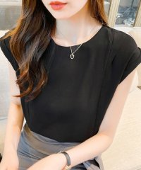 Grandeir/グランディール Grandeir 全3色 キーネック半袖リブTシャツ/505291768