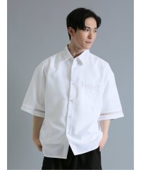 semanticdesign/衿レース切替 5分袖BIGシャツ/505293786