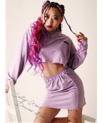 bombshell/ボムシェル bombshell セットアップ セットアップ スカート カラフル ヘソ出し ミニ ショート 切りっぱなし ダンス衣装 お揃いコーデ 薄手 Bbom/504703993