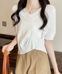 Grandeir/グランディール Grandeir 全2色 Vネックサマーニットトップス/505291737