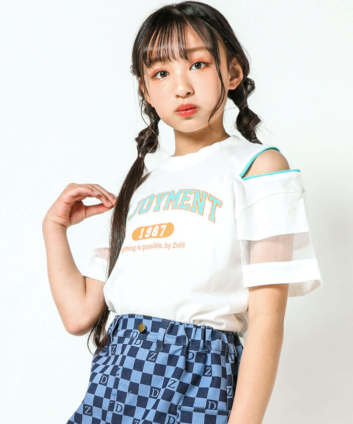 セール】肩あきファスナーTシャツ(130~160cm)(505294873
