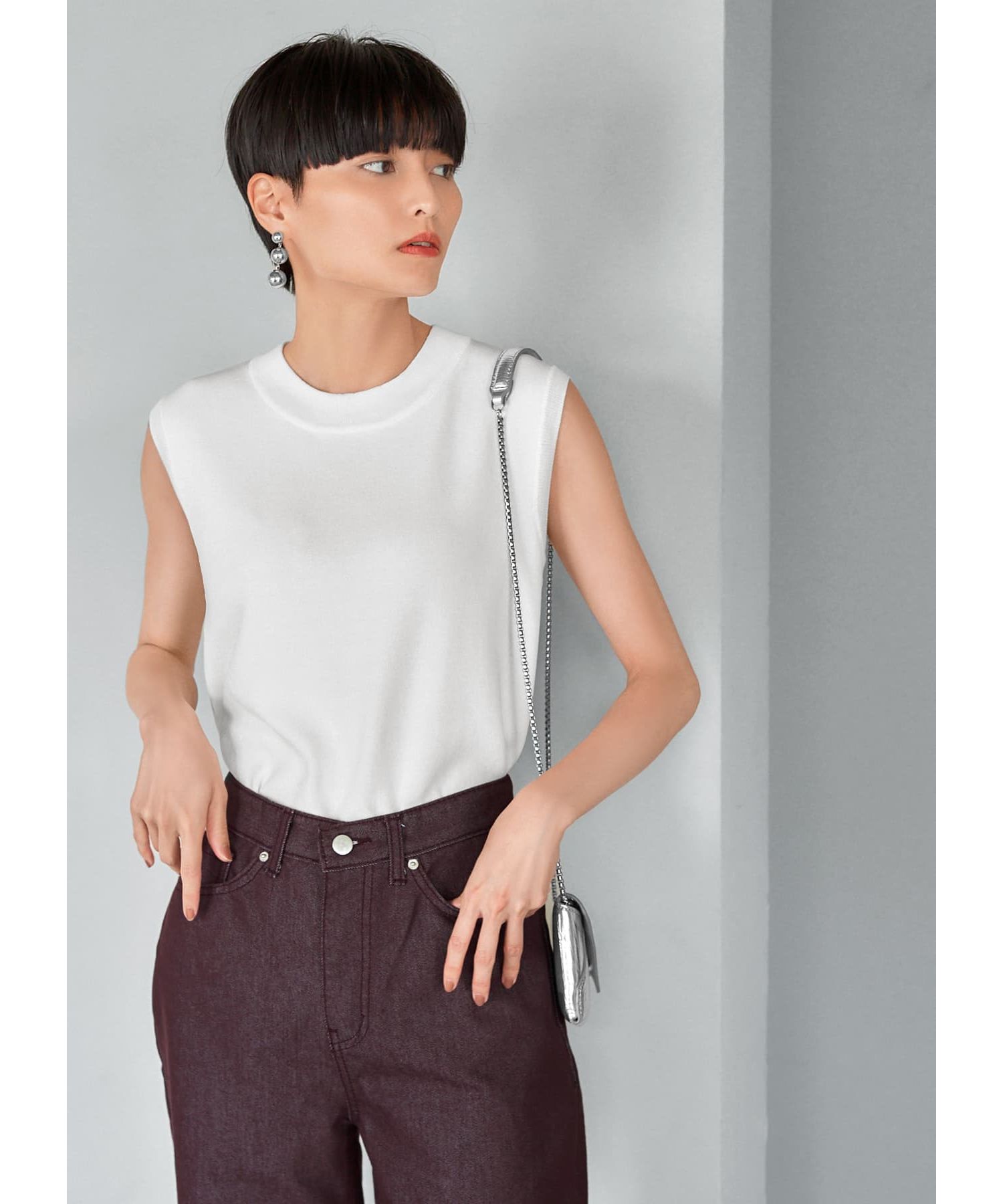DEMYLEE NEW YORK ノースリーブ ニット DEMYLEE デミリー ノースリーブ ニット EVADONE TOP エヴァドン