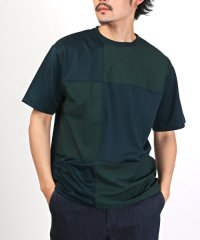 LUXSTYLE/異素材切替半袖Tシャツ/Tシャツ メンズ 切替 トップス メンズTシャツ カットソー 半袖 クルーネック/505298009