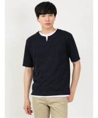 m.f.editorial/幾何学ジャガード キーネック 半袖 メンズ Tシャツ カットソー カジュアル インナー ビジネス ギフト プレゼント/505301126