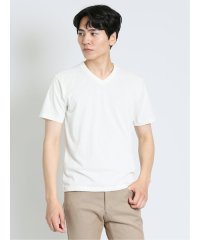 m.f.editorial/ケーブル切替 Vネック 半袖 メンズ Tシャツ カットソー カジュアル インナー ビジネス ギフト プレゼント/505301275