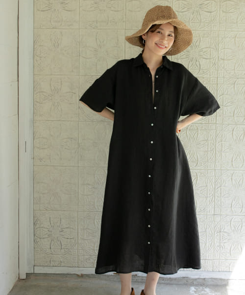 セール 20%OFF】リネン前開きシャツワンピース(505301805) | アーバン