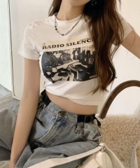 shopnikoniko/ショップニコニコ ShopNikoNiko フォトプリント クロップド丈 チビTシャツ ma 【即納】 トップス Tシャツ カットソー ロゴ チビT クロップド/505302207