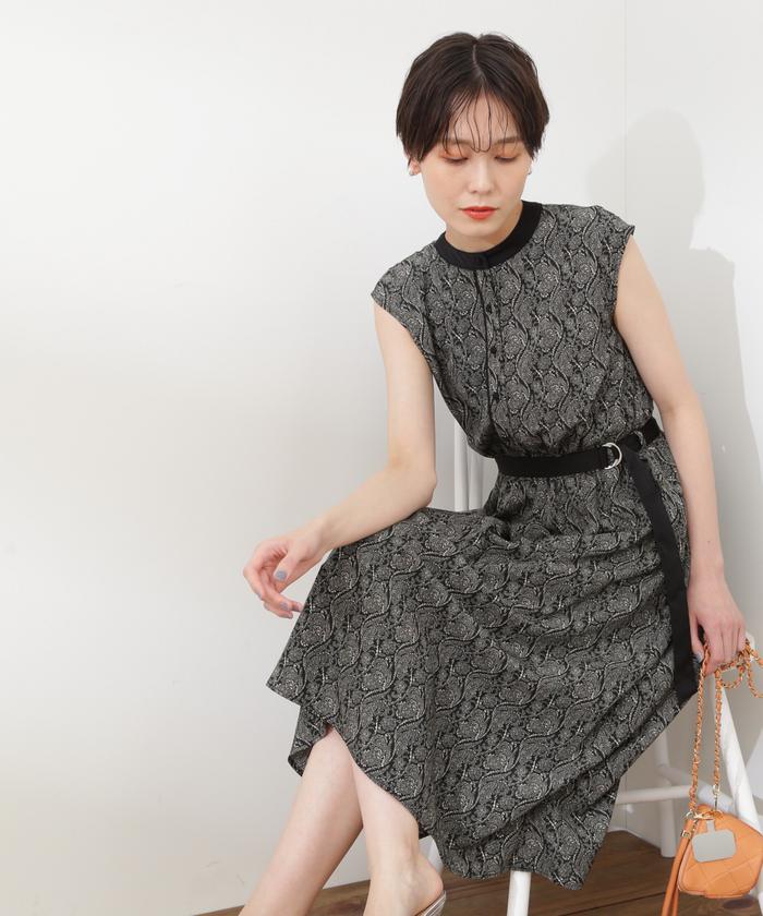 ペイズリー柄ベルト付ワンピース《S Size Line》(505304581