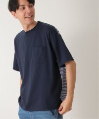 ikka/ストライプブロード切り替えTシャツ/505188962