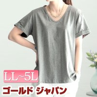 GOLD JAPAN/大きいサイズ レディース ビッグサイズ Vネック半袖Tシャツ/505304982