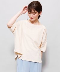 mili an deni/コットンスラブビッグTシャツ 綿100% ドロップショルダー ボートネック 5分袖 半袖 無地 M L トップス レディース/505304997