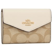 COACH/コーチ COACH アウトレット カードケース シグネチャー 名刺入れ ベージュ ホワイト レディース COACH CH202 IMDQC/505305496