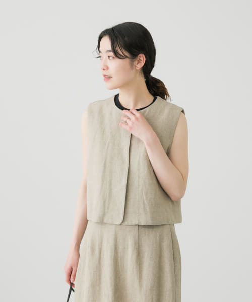 kagure リネンレーヨンショートベスト - 通販 - olgapuri.org