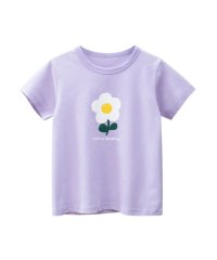 CLARAH　kids/キッズ Tシャツ 花 フラワー 4カラー 半袖 女の子 ピンク パープル イエロー ホワイト /505307286