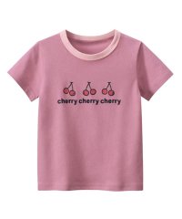 CLARAH　kids/キッズ Tシャツ さくらんぼ チェリー 半袖 女の子 ピンク パープル 女の子 ガール /505307288