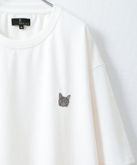 ZIP FIVE/動物ワンポイント刺繍半袖Tシャツ/ネコ/イヌ/504779186