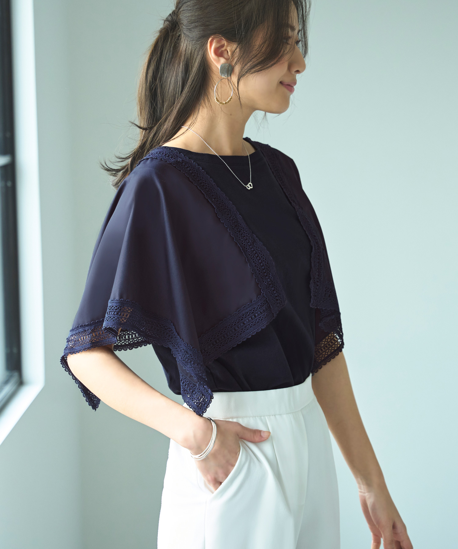 ルイルエブティック RUIRUE BOUTIQUE ハンカチスリーブTシャツ （スミクロ） ルイルエブティック RUIRUE BOUTIQUE ハンカチスリーブTシャツ
